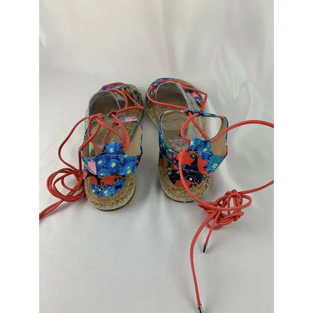 Size 10M Gianni Bini Women's Colorful Lace Up Women's Espadrille Flats
